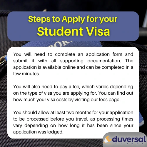 steps to apply for your student visa