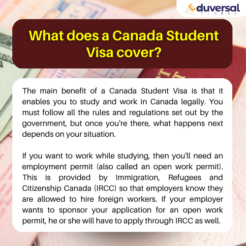 what does a canada student visa cover