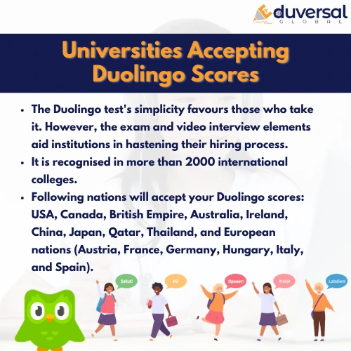 universities accepting duolingo score