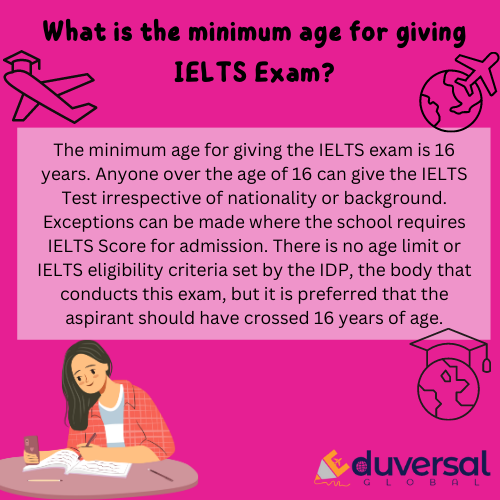 what is the minimum age for giving ielts exam